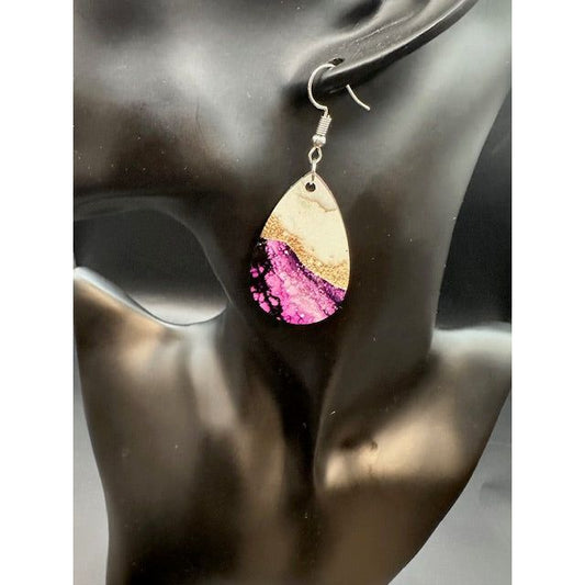 Purple Marble Earrings